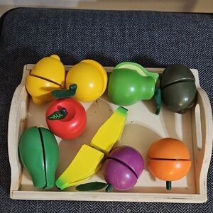 Colorful Wooden Fruit Playset